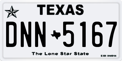 TX license plate DNN5167