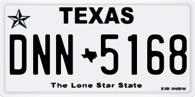 TX license plate DNN5168