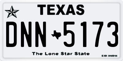 TX license plate DNN5173
