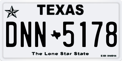 TX license plate DNN5178