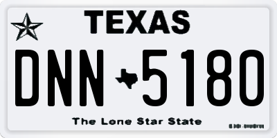 TX license plate DNN5180