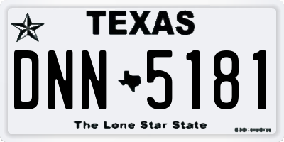 TX license plate DNN5181