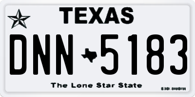 TX license plate DNN5183