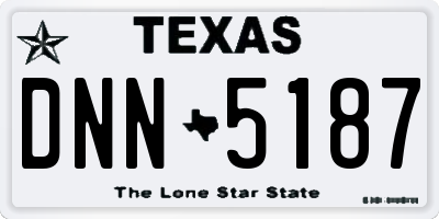 TX license plate DNN5187