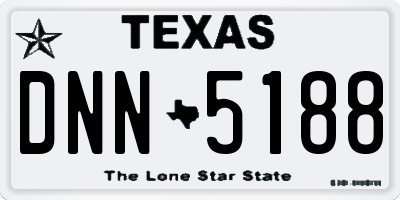 TX license plate DNN5188