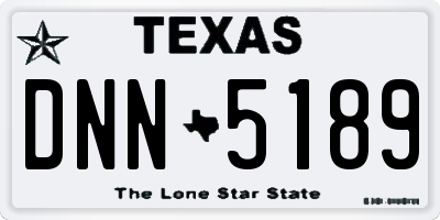 TX license plate DNN5189