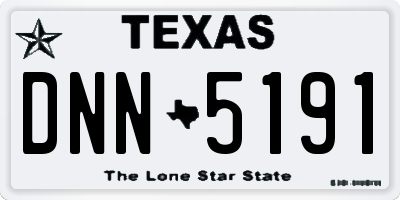 TX license plate DNN5191