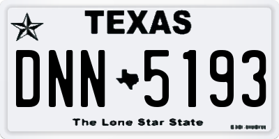 TX license plate DNN5193