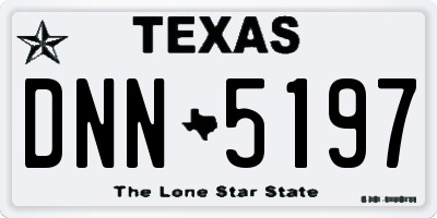 TX license plate DNN5197