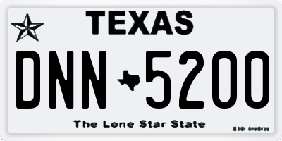 TX license plate DNN5200