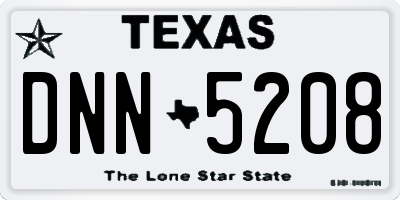 TX license plate DNN5208