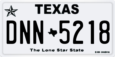 TX license plate DNN5218