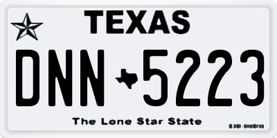 TX license plate DNN5223