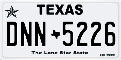 TX license plate DNN5226