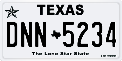 TX license plate DNN5234
