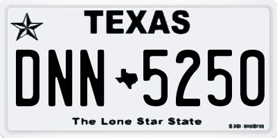 TX license plate DNN5250