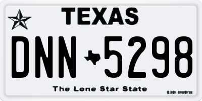 TX license plate DNN5298