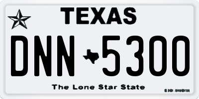 TX license plate DNN5300
