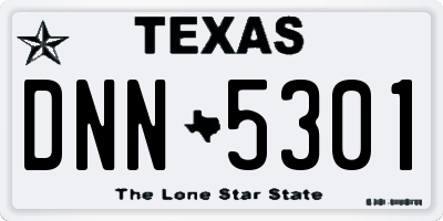TX license plate DNN5301