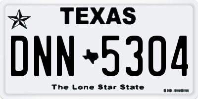 TX license plate DNN5304