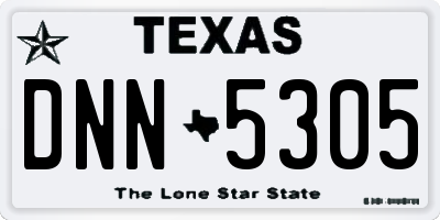 TX license plate DNN5305