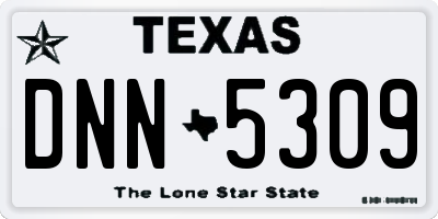 TX license plate DNN5309