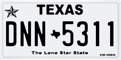 TX license plate DNN5311