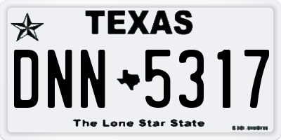 TX license plate DNN5317