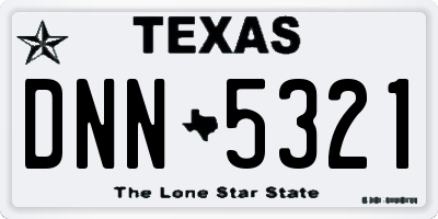 TX license plate DNN5321