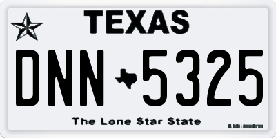 TX license plate DNN5325