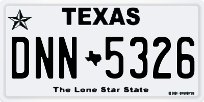 TX license plate DNN5326