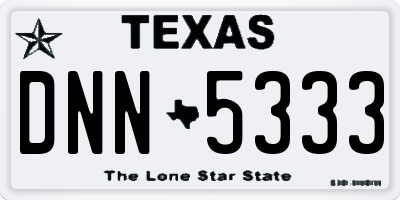 TX license plate DNN5333