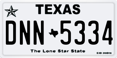 TX license plate DNN5334