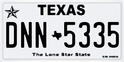 TX license plate DNN5335