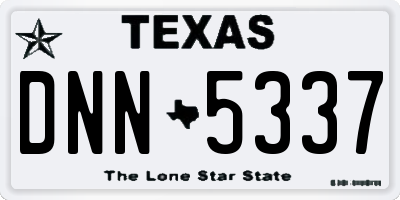 TX license plate DNN5337