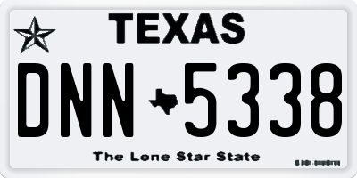 TX license plate DNN5338
