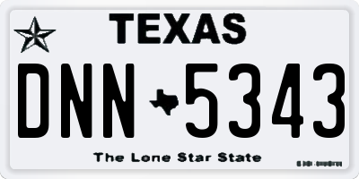 TX license plate DNN5343