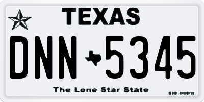 TX license plate DNN5345