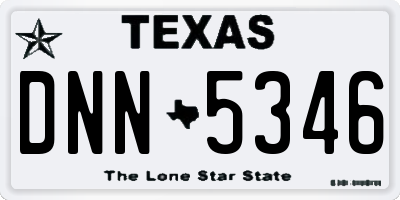 TX license plate DNN5346