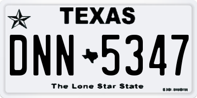 TX license plate DNN5347