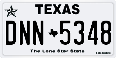 TX license plate DNN5348