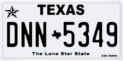 TX license plate DNN5349