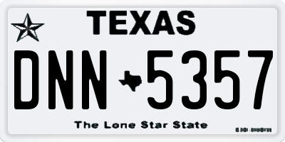 TX license plate DNN5357