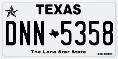 TX license plate DNN5358
