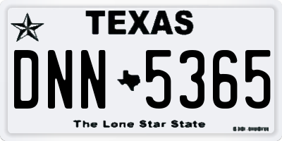 TX license plate DNN5365