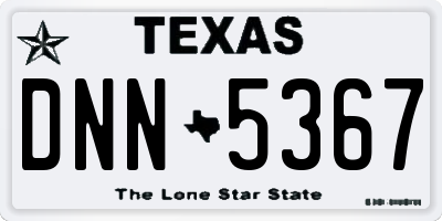 TX license plate DNN5367