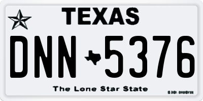 TX license plate DNN5376