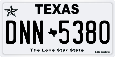 TX license plate DNN5380
