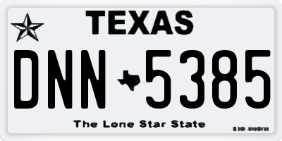 TX license plate DNN5385