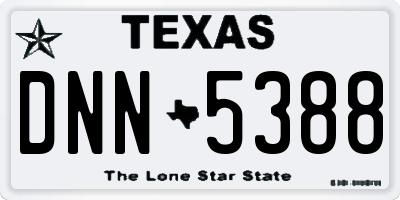 TX license plate DNN5388